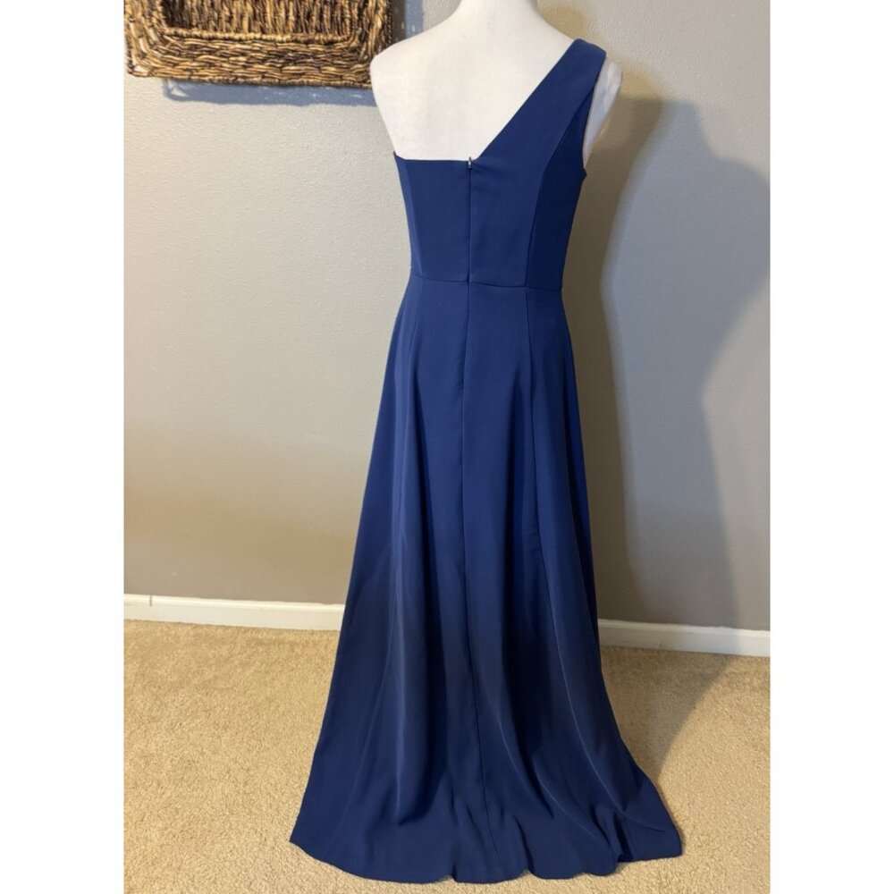 WHBM Long Maxi Formal Dress 6 Blue Stretch Wedding Party Cruise Washable - Picture 7 of 12
